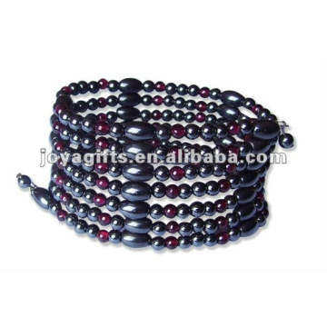 Magnetic Garnet Beaded wrap Bracelets & Necklace 36"